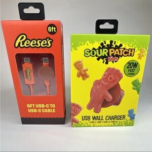 Reese's 6ft USB-C Cable & Sour Patch Kids Fast Charge
2-Port USB Wall Charger
